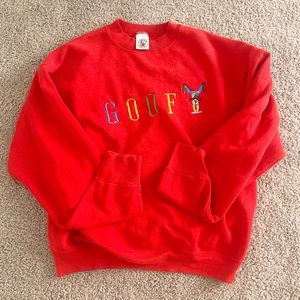 Red Vintage Goofy Sweatshirt
